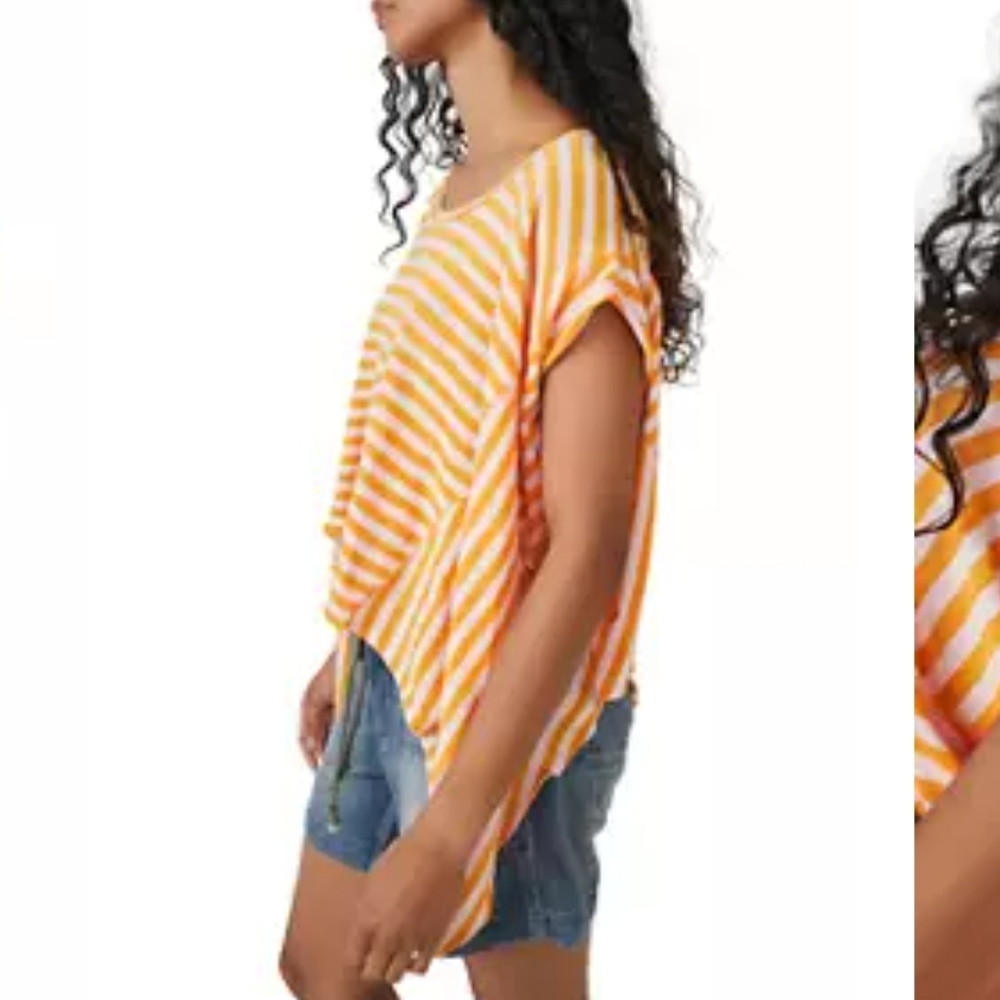 NWT Free People We The Free Striped Angel Tee Size L - Picture 2 of 7